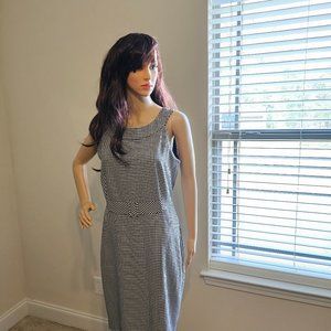 Calvin Klein ~ Size 8 ~ Black & White Gingham Checkered Sleeveless Dress